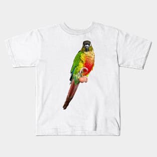 Conure Parrot Bird design | Green cheek | Love for birds Kids T-Shirt